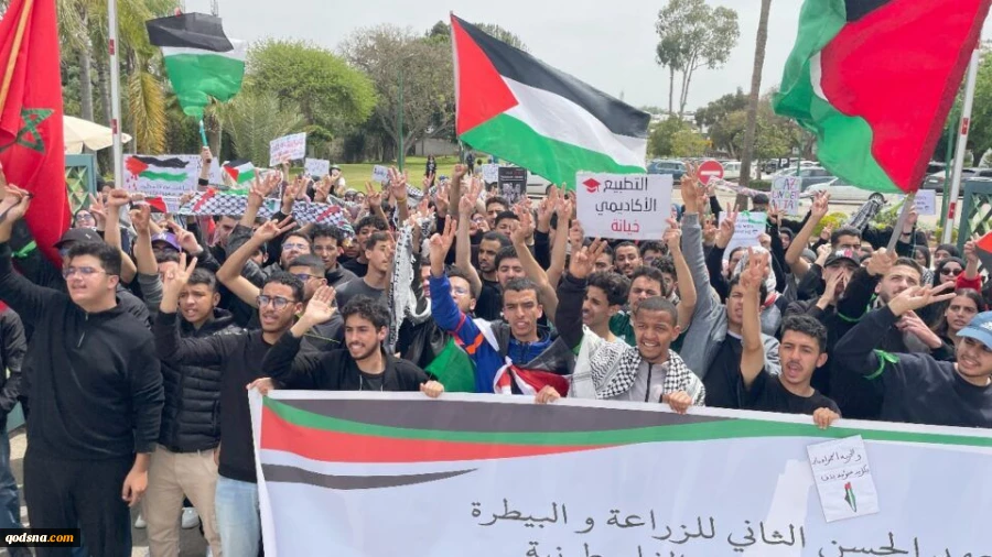 تجمع اعتراضی دانشجویان دانشکده کشاورزی و دامپزشکی مغرب برای لغو عادی سازی روابط با اسرائیل 2