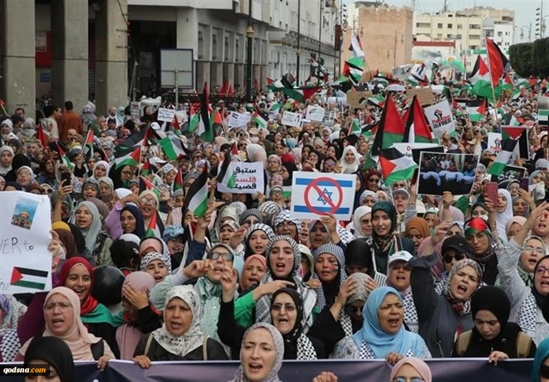حقوقدانان مغربی علیه رژیم صهیونیستی به خیابان آمدند 2