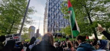 تظاهرات انگلیسی ها حامی فلسطین در مقابل سفارت آمریکا در لندن 2