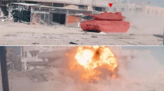 مشاهد تفجير سرايا القدس عدد من آليات الاحتلال شرق غزة