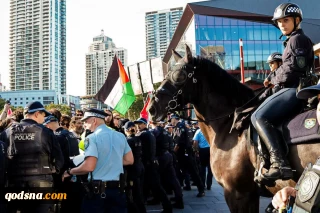برخورد پلیس استرالیا با تظاهرات حامیان فلسطین