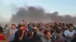 لحظاتی پس از زخمی شدن اسماعیل هنیه در جریان راهپیمایی بازگشت