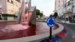 خون آلود شدن آب حوضچه مرکزشهر «یافا» در مخالفت با اجرای طرح الحاق!