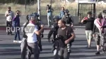 East Jerusalem Police and protesters scuffle in Sheikh Jarrah neighbourhood tear gas deployed 2