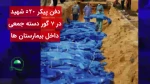 آمار جنایات رژیم صهیونیستی در طول 292 روز جنگ غزه+ فیلم

  شمار شهدای جنگ ۳۹۱۴۵ نفر
 
شمار مجروحان  ۹۰۲۵۷ نفر 

 3500 کودک فلسطینی به علت سوء تغذیه و کمبود مواد غذایی در خطر مرگ قرار دارند.

 10 هزار بیمار سرطانی با مرگ دست و پنجه نرم می کنند و به